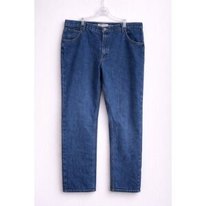 WRANGLER Jeans Mens 40x32 Blue Denim Relaxed Fit Straight Leg Classic Workwear
